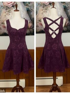 Super Cute Vintage Y2K Zum Zum Flocked Velvet Prom Dress